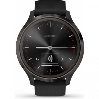 Часы GARMIN VIVOMOVE 3 черные с черным силиконовым ремешком