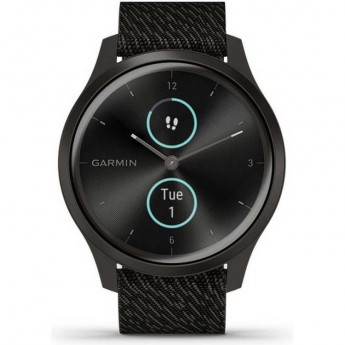 Часы GARMIN VIVOMOVE STYLE графитовый с плетеным нейлоновым черным ремешком