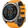 Смарт-часы GARMIN FENIX 8 – 51 мм, AMOLED Sapphire, титан с силиконовым ремешком цвета Spark Orange/Graphite 010-02905-11