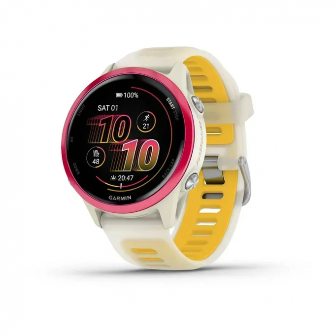Смарт-часы GARMIN FORERUNNER 570 (42 мм) малиновый алюминий слоновая кость/манго 010-02970-02